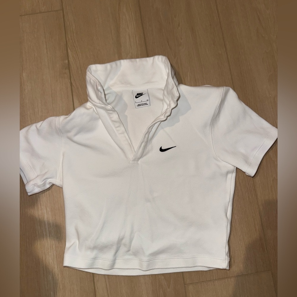 Nike White Polo crop top